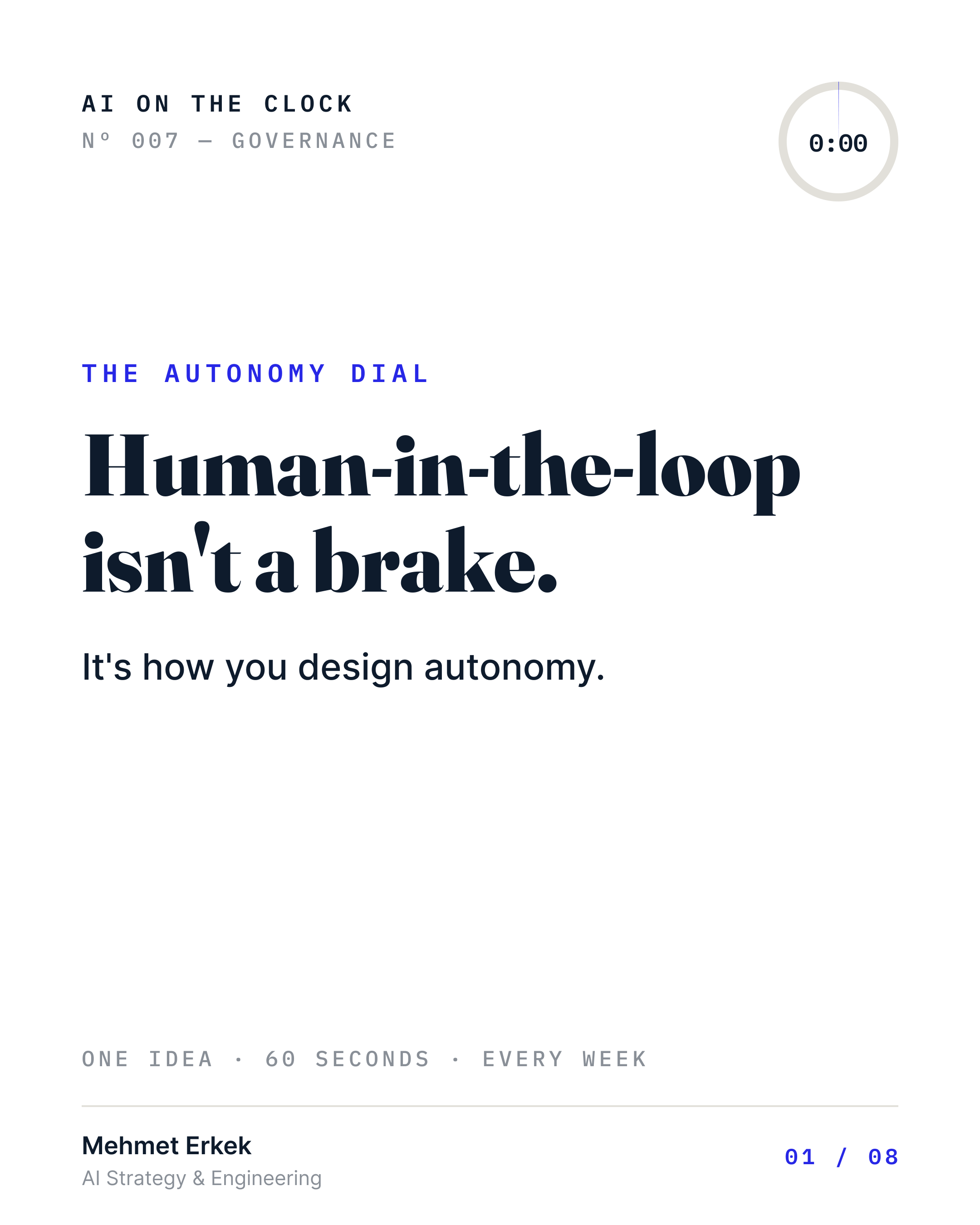 Human-in-the-loop isn't a brake. It's how you design autonomy.